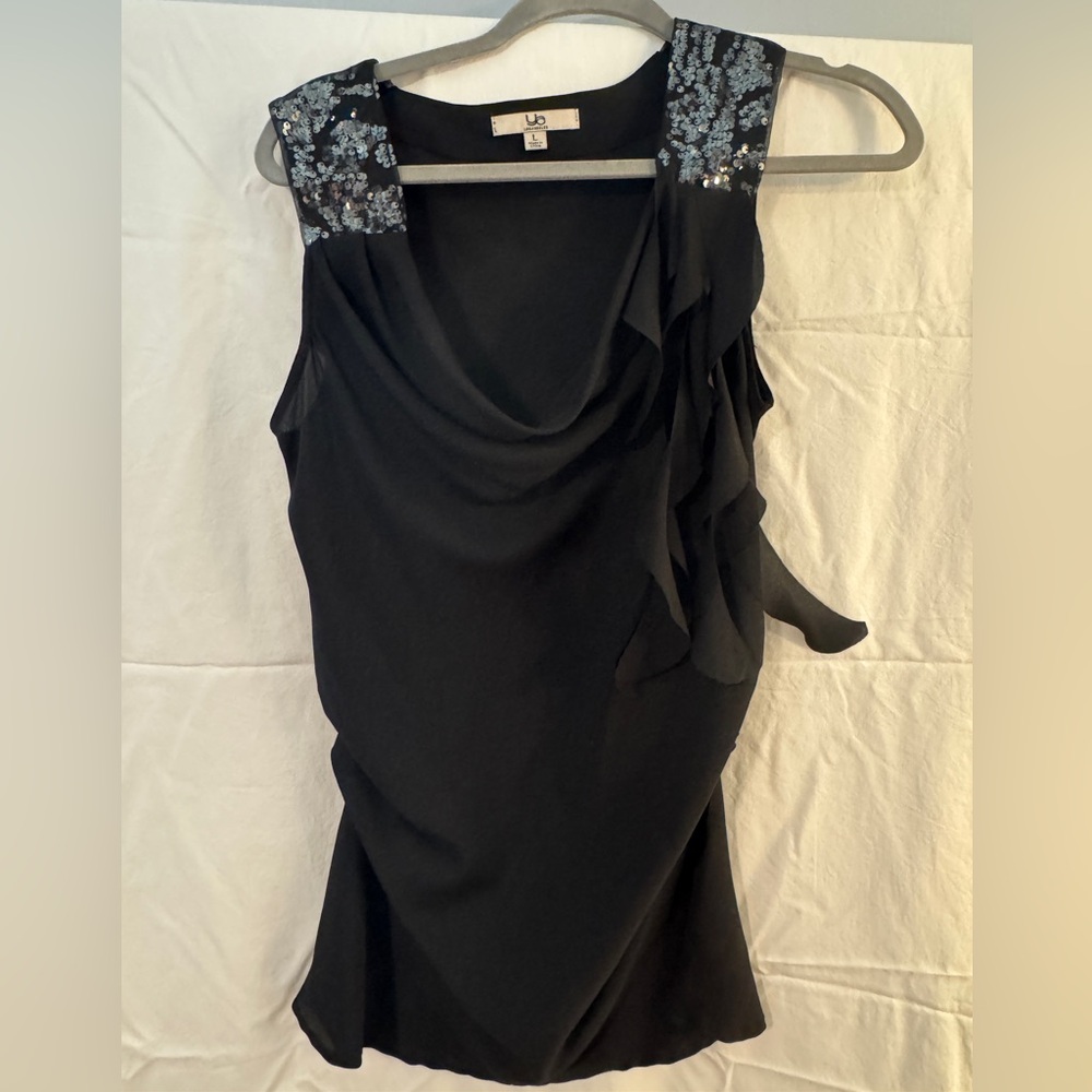 Drapey Sleeveless Top w/Sequin Accents